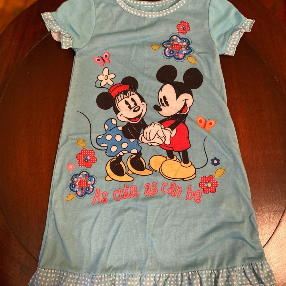Mickey & Minnie Light Blue Nightgown Size 2/3 Disney Store